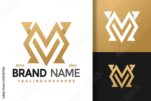 Initials Letter MV or VM Business Logo Design, brand identity logos vector, modern logo, Logo Designs Vector Illustration Template