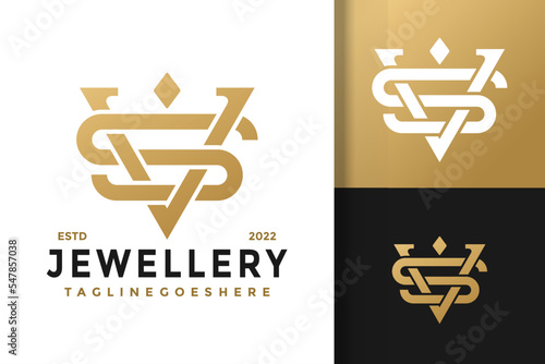 Initials Letter SV or VS Jewellery Logo Design, brand identity logos vector, modern logo, Logo Designs Vector Illustration Template