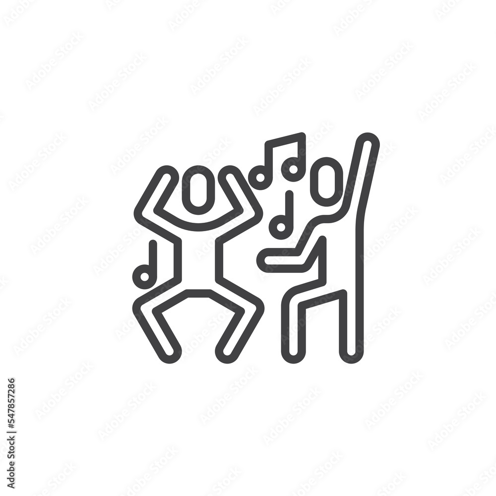 Two people dancing line icon Two people dancing line icon