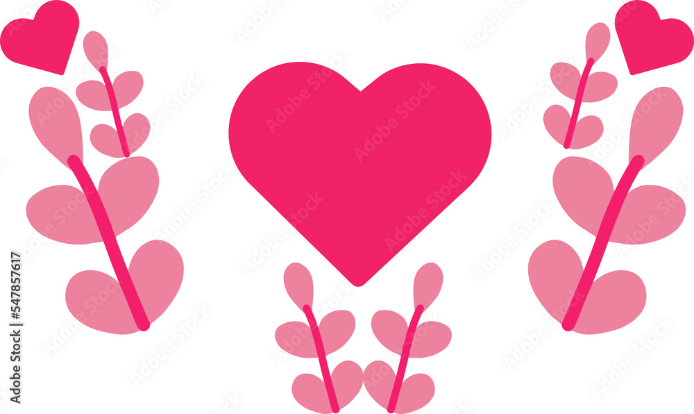 pink heart with leaf icon