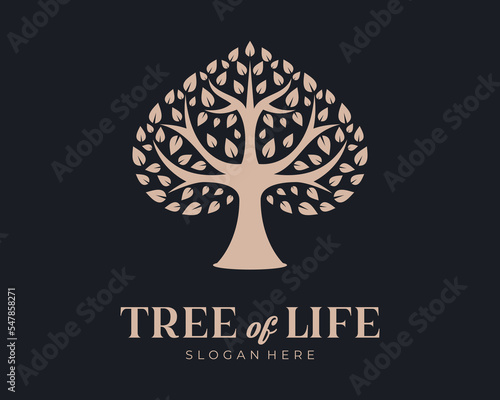 Tree Life Nature Forest Scape Leaves Park Maple Landscape Vintage Retro Hipster Vector Logo Design