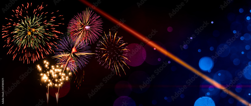Fireworks with Abstract bokeh background Fireworks with Abstract bokeh background