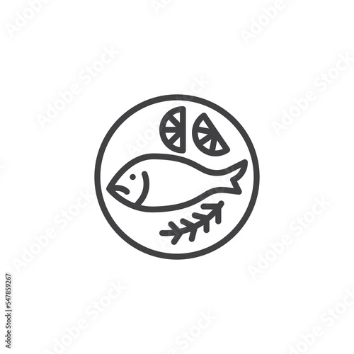Fish plate line icon