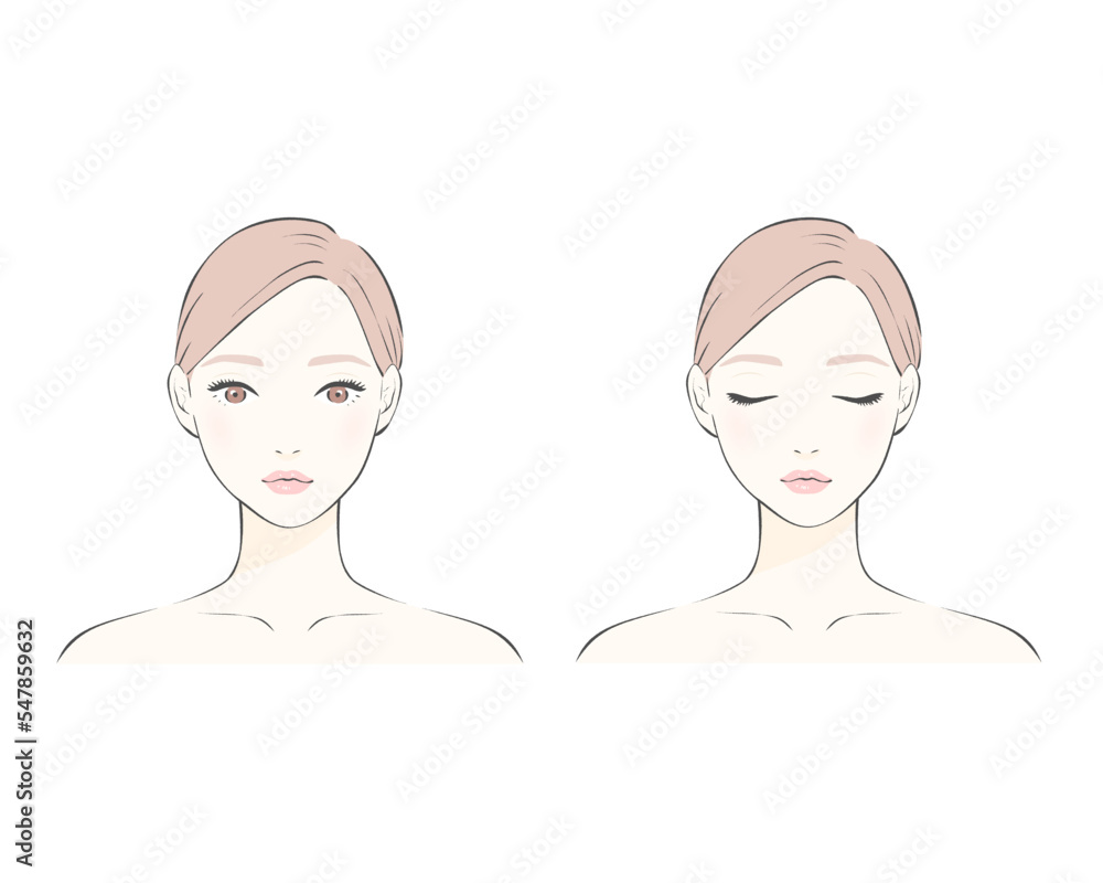 女性の顔 美容 イラスト 女性の顔 美容 イラスト