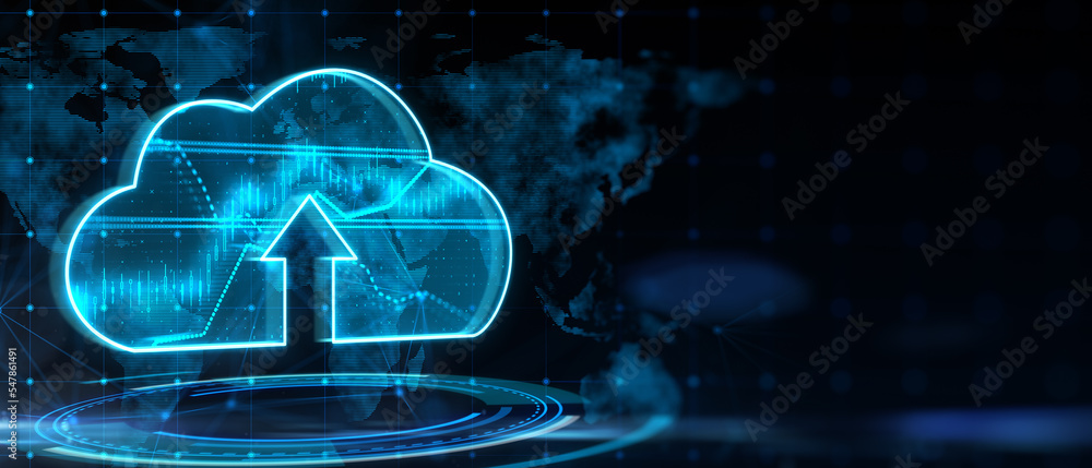 Cloud computing technology and online storage concept with digital ...