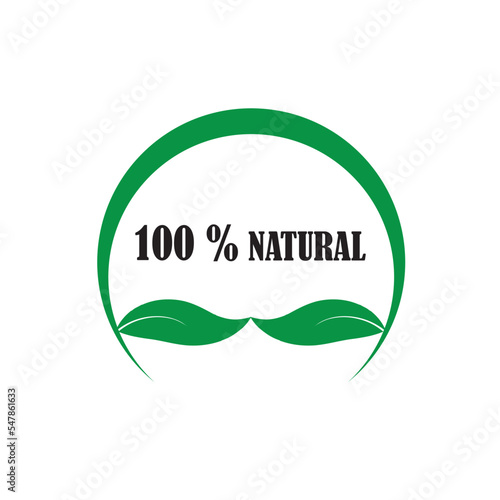 100% natural icon.
