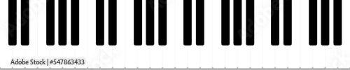 Piano or synthesizer keyboard, vector illustration. White and black keyboard musical instrument
