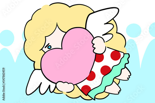 Wallpaper Mural 恋のキューピッド　天使　水しぶき　イラスト Torontodigital.ca