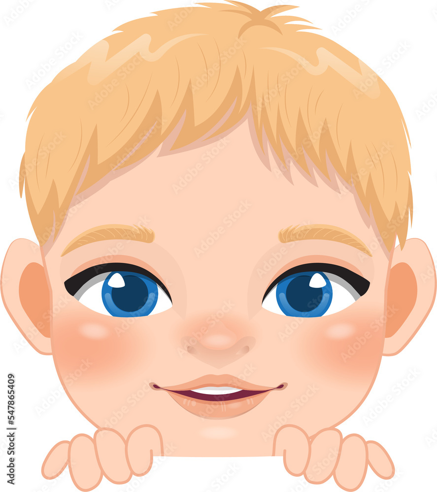 Cute Peekaboo Little Boy or Kid Peeking Boy Cartoon Character