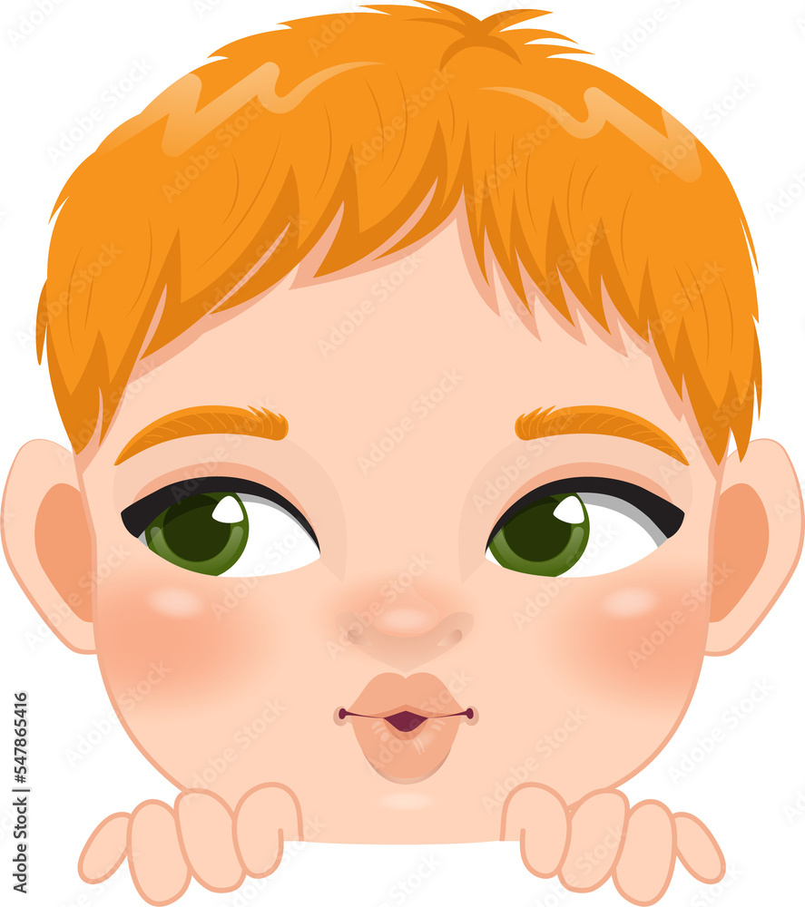 Cute Peekaboo Little Boy or Kid Peeking Boy Cartoon Character Cute Peekaboo Little Boy or Kid Peeking Boy Cartoon Character