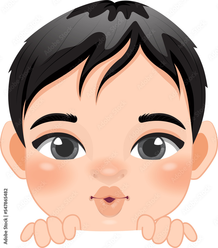 Cute Peekaboo Little Boy or Kid Peeking Boy Cartoon Character Cute Peekaboo Little Boy or Kid Peeking Boy Cartoon Character