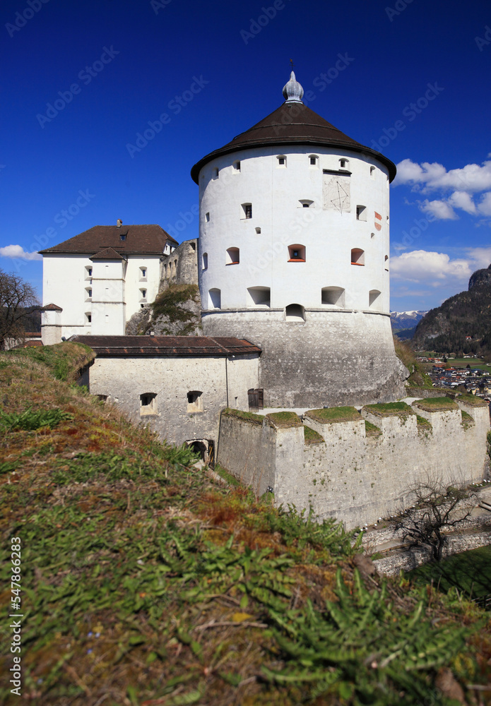 Kufstein fortress in Austria with Alps Kufstein fortress in Austria with Alps