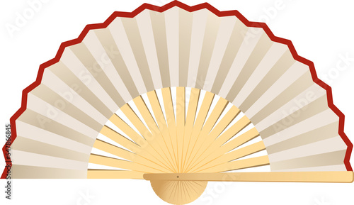 Chinese paper folding fan flat icon design