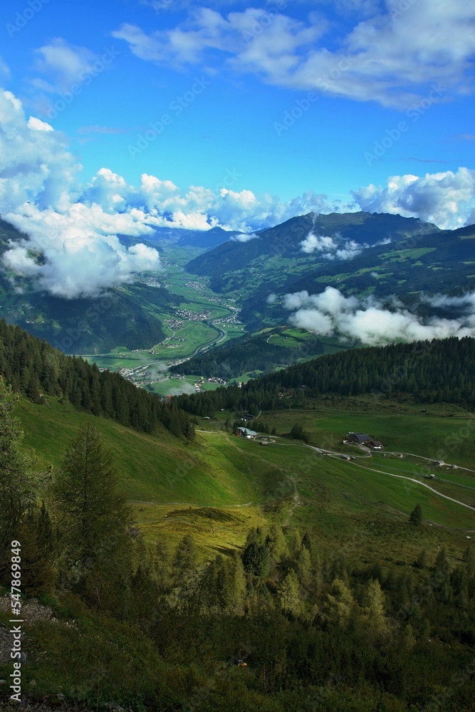 Austrian Alps - view from the footpath from the upper station of the Gerlossteinbahn cable car to the top of Gerlosstein