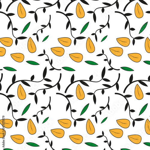 pattern of bamboo leaves and other leaves