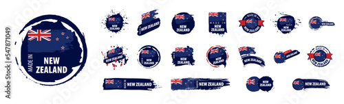 New Zealand flag, vector illustration on a white background