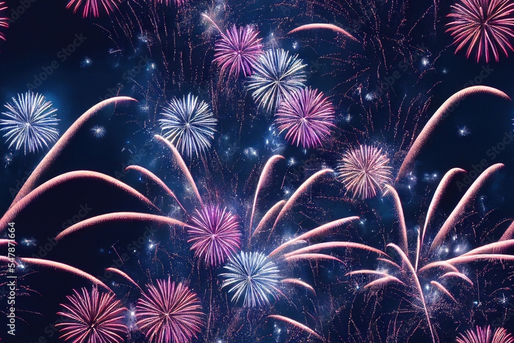 Fireworks in Night Sky Seamless Texture Pattern Tiled Repeatable Tessellation Background Image