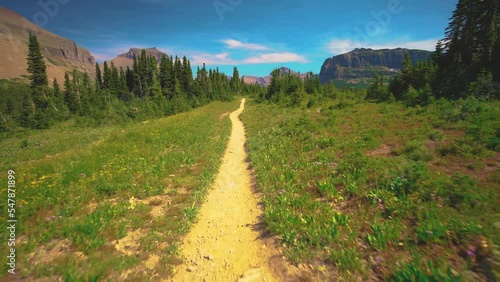 Alpine Hiking Path In Rocky Mountains