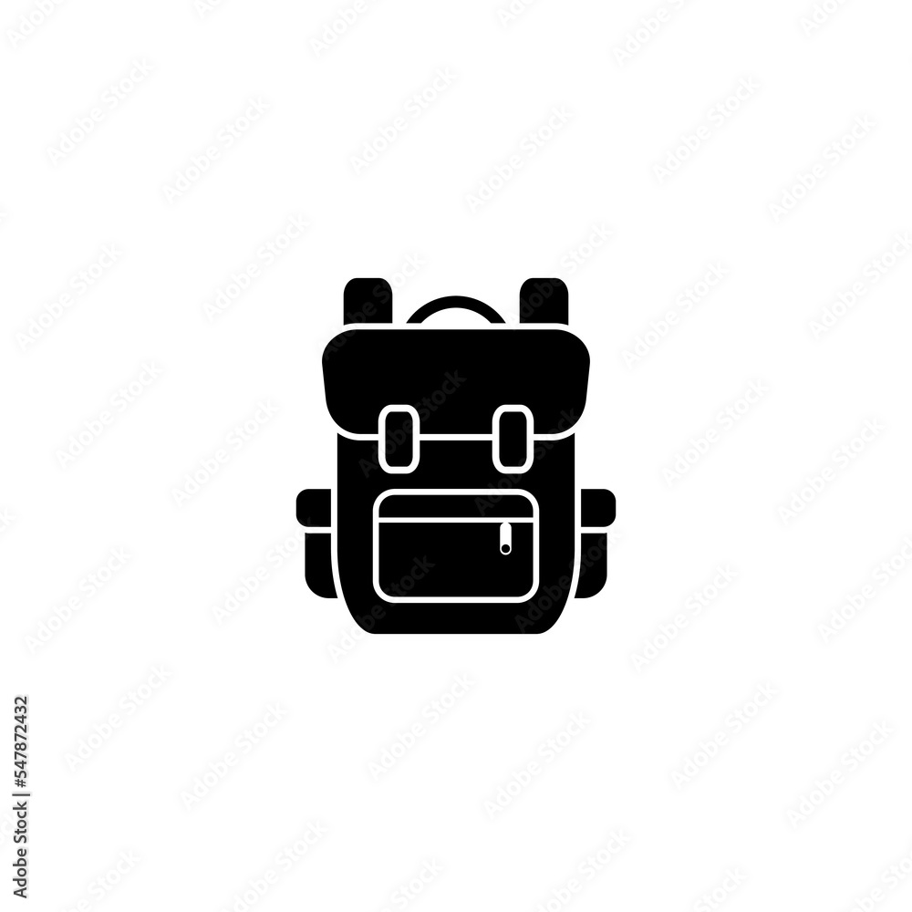 Backpack icon. School Bag logo isolated on white background Backpack icon. School Bag logo isolated on white background