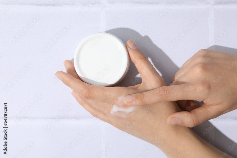 Concept of skin care, cream cosmetic, top view Concept of skin care, cream cosmetic, top view