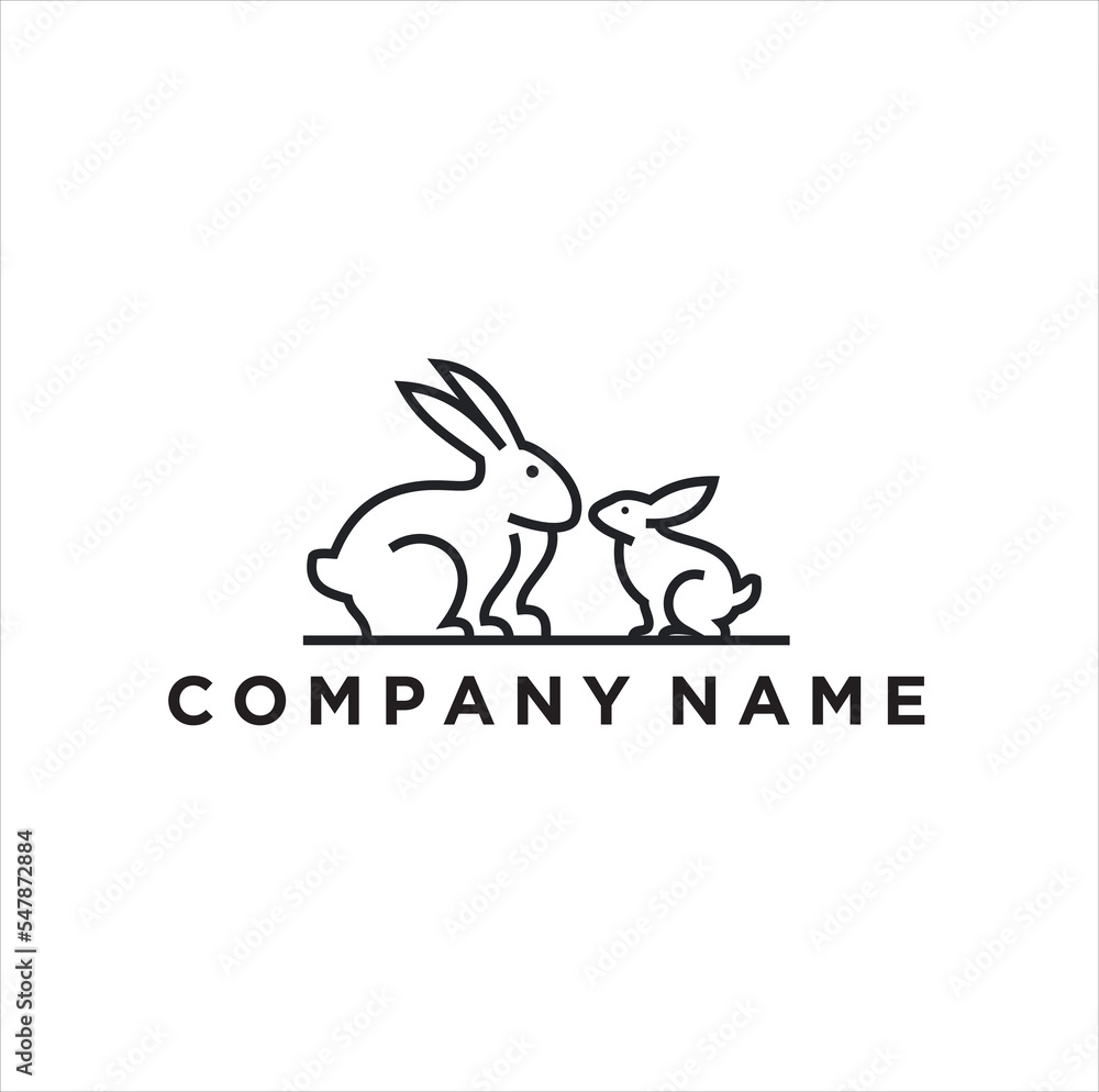 Rabbit and little bunny logo, this logo is suitable for all kind of business Rabbit and little bunny logo, this logo is suitable for all kind of business