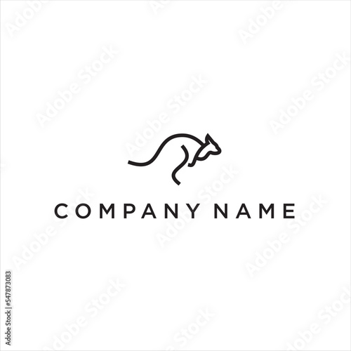 kangaroo outline logo-vector illustration on a white background