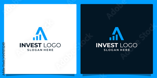 Initial letter A abstract logo with Financial investment chart logo design template. Marketing, sales and growth graphic design vector illustration. Symbol, icon, creative	