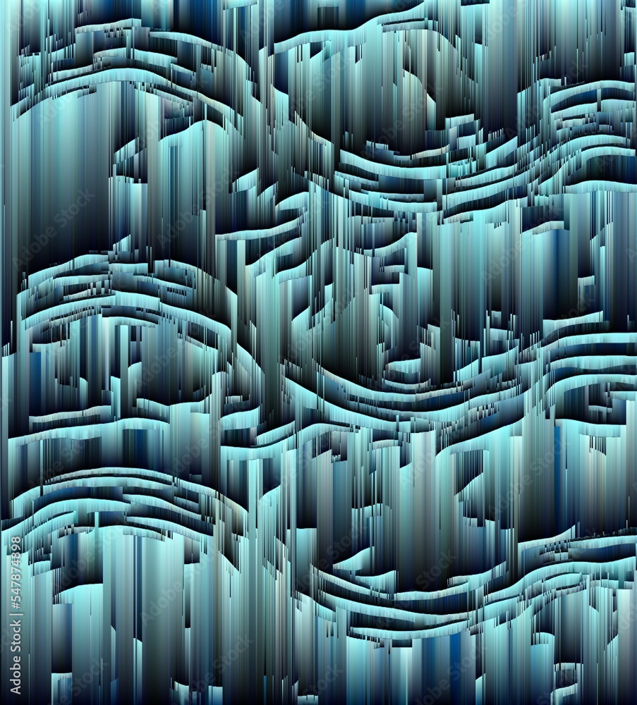 Obraz premium 3d illustration melting wax style in turquoise blue and shades of grey