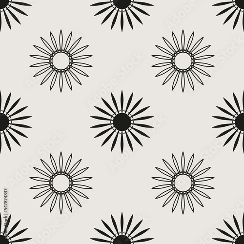 Essential floral seamless vector pattern. Neutral geometry useful repeating pattern for packaging and backgrounds. 