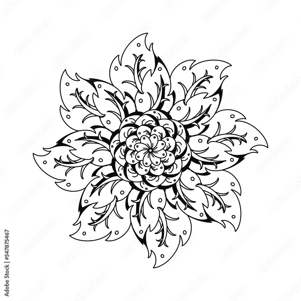 Fototapeta premium Mandala. Mandala flower cycle line, traditional beautiful mandala pattern, mandala pattern Flower lines.