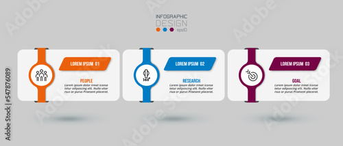 Infographic template business concept with step.