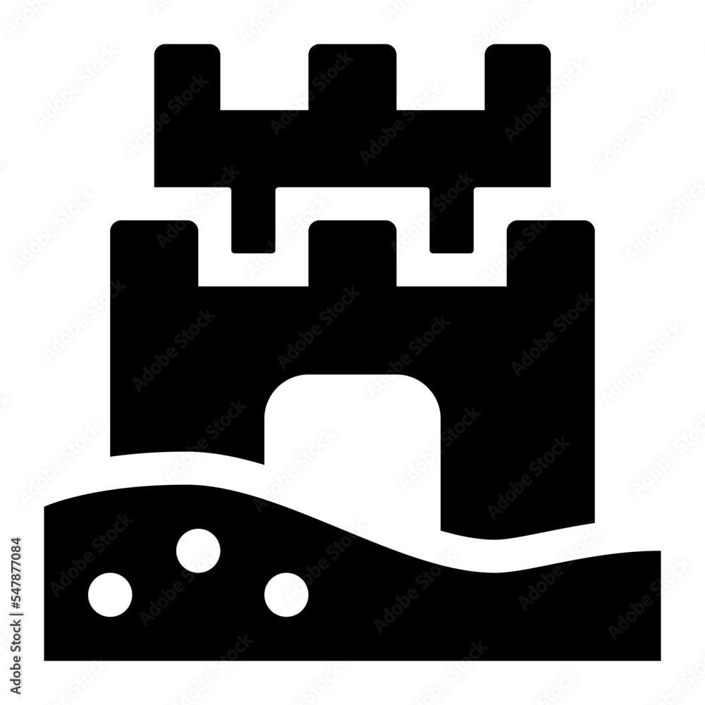 Sand Castle Glyph Icon Vector Sand Castle Glyph Icon Vector