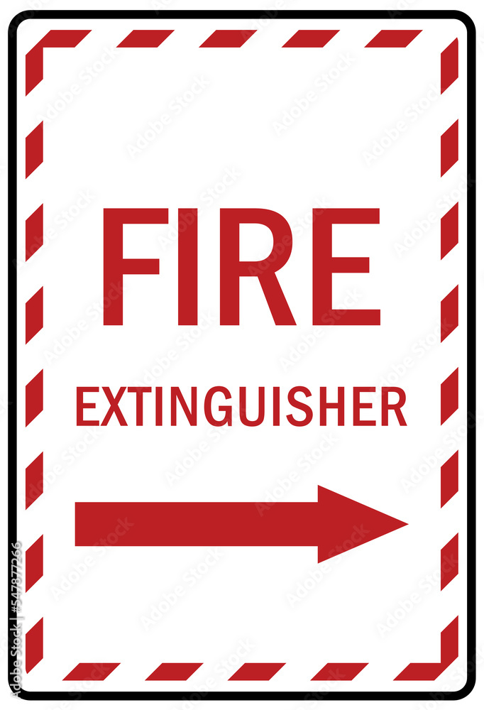 Obraz premium Fire emergency fire extinguisher sign and label