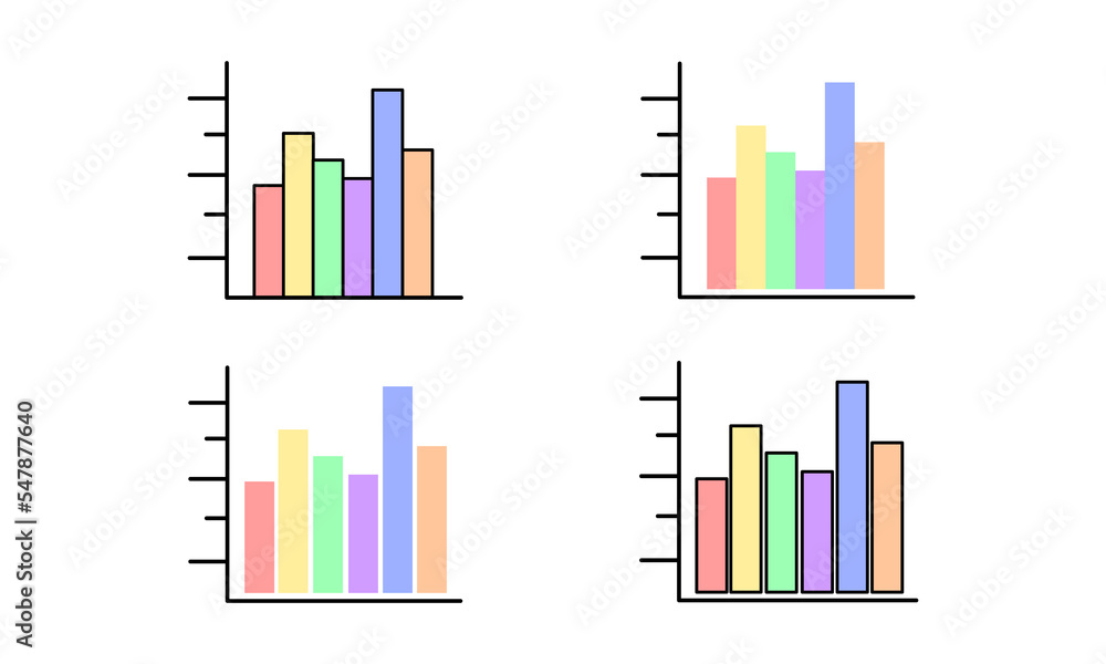Flat and minimalisitc Business histograph set Flat and minimalisitc Business histograph set