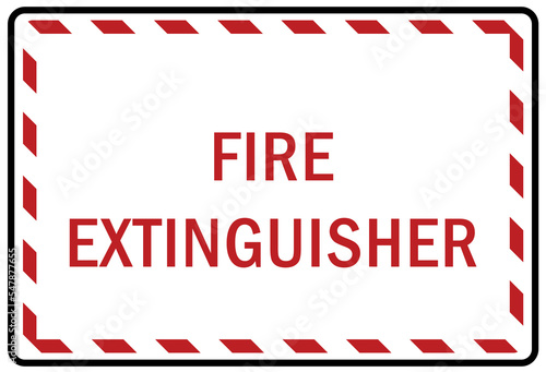 Fire emergency fire extinguisher sign and label
