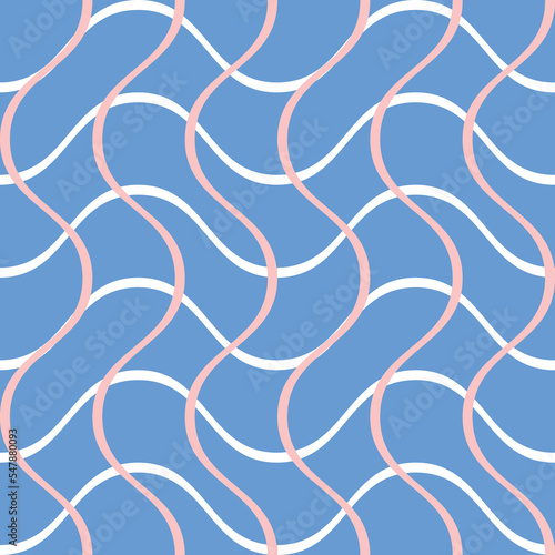 Abstract Wavy Stripes Net Pattern Trendy Fashion Colored Lines Seamless Vector Pattern Perfect for Allover Fabric Print or Wrapping Paper