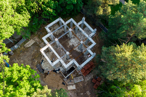 Top view of the construction of an Orthodox church