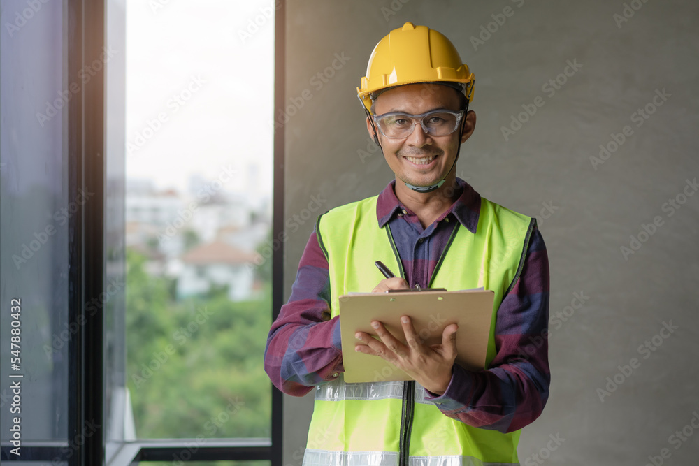 Home inspection consultancy. Inspector checking material of balcony and looking for fracture. Home inspection consultancy. Inspector checking material of balcony and looking for fracture.
