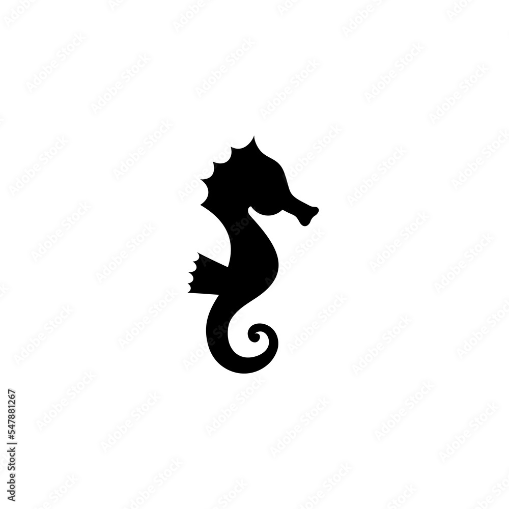 Seahorse silhouette graphic icon isolated on white background Seahorse silhouette graphic icon isolated on white background