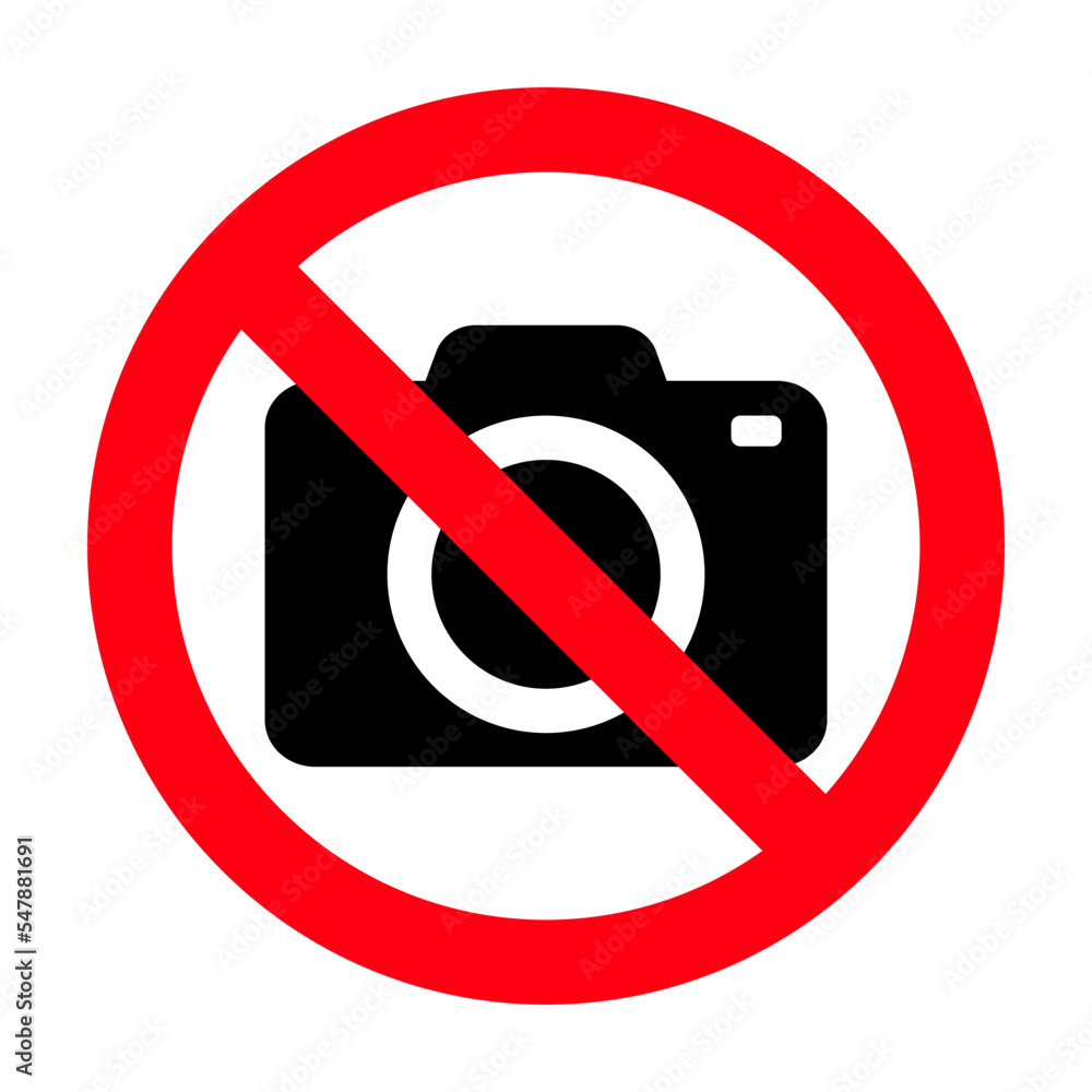 No camera or don't take photo icon. No camera or don't take photo icon.
