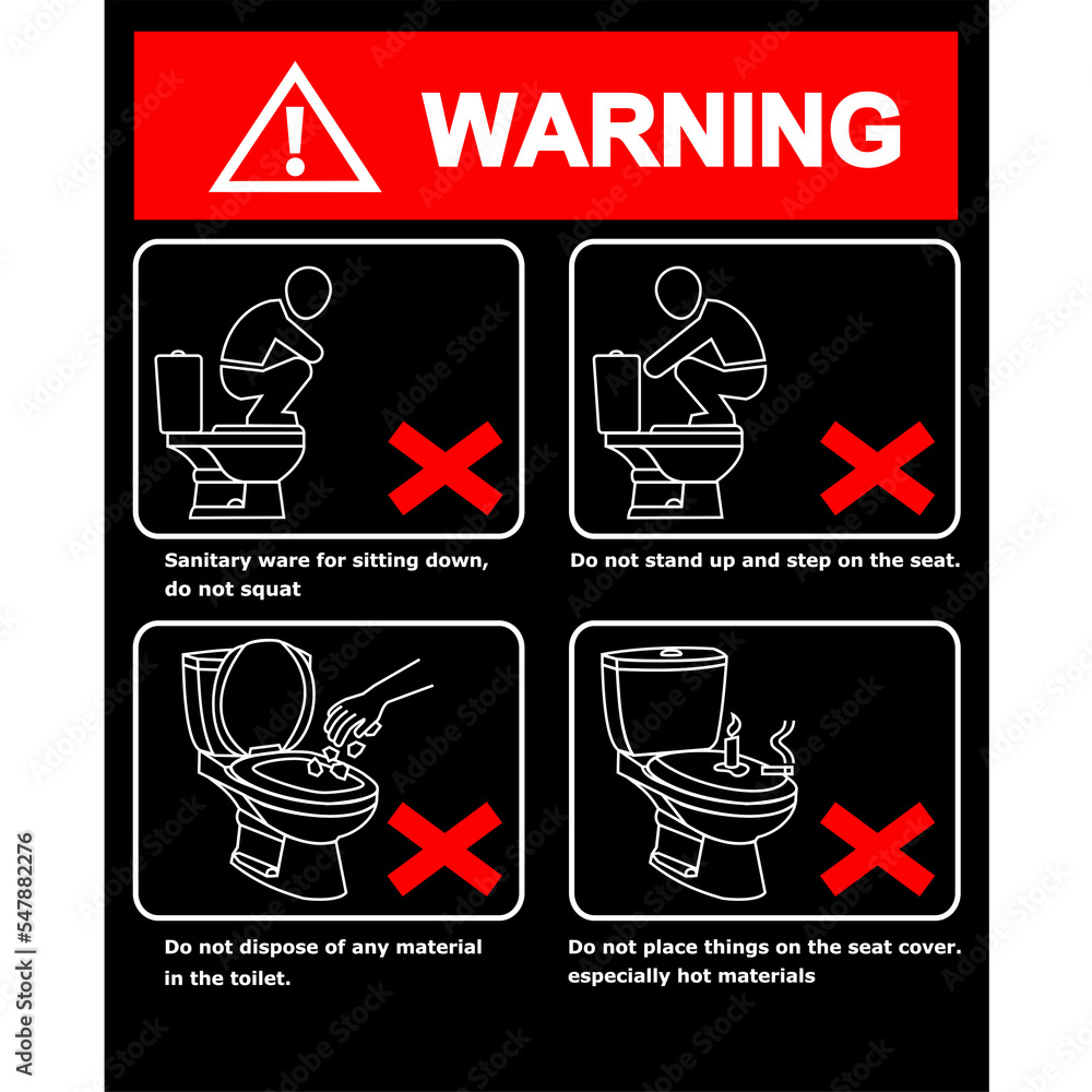 Warning symbol A manual for the correct use of sanitary ware in the
