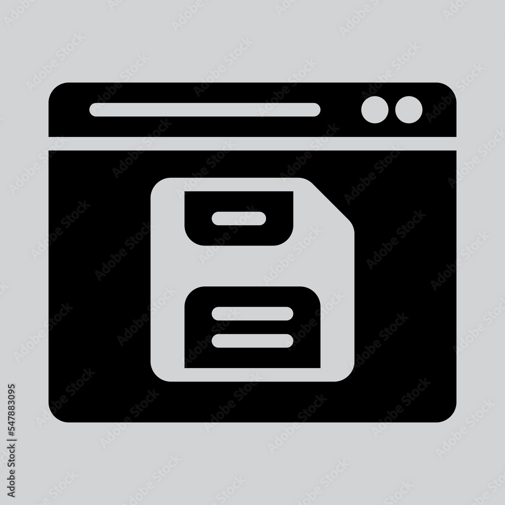 Save icon in solid style about browser, use for website mobile app presentation Save icon in solid style about browser, use for website mobile app presentation