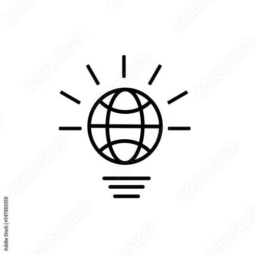 light bulb with world map