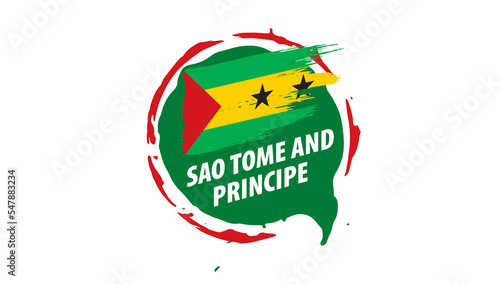 Sao Tome and Principe flag, vector illustration on a white background