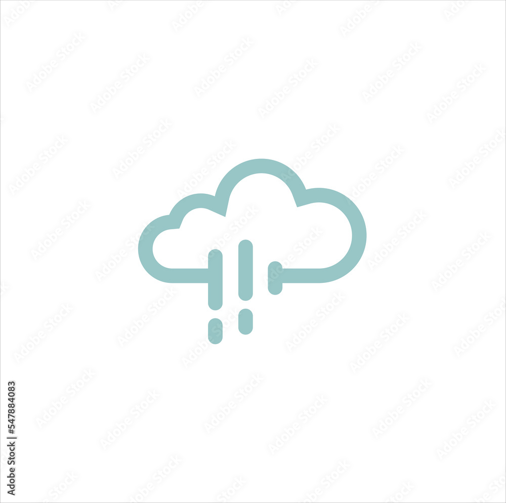 Rain Icon in trendy flat style isolated on grey background. Cloud rain symbol for your web site design, logo, app, UI Rain Icon in trendy flat style isolated on grey background. Cloud rain symbol for your web site design, logo, app, UI