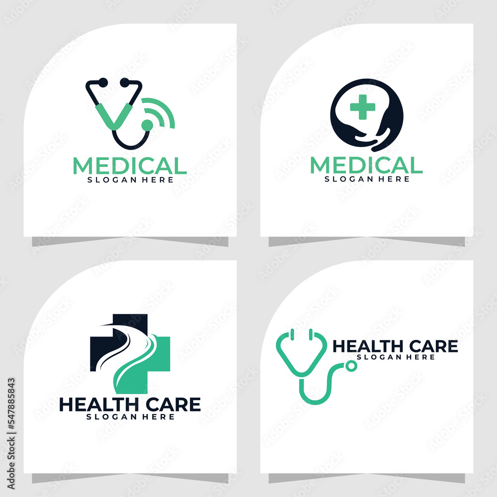set of medical logo vector design template
