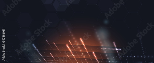 Quantum processing. Deep learning artificial intelligence. Future new technology  for business or science presentation