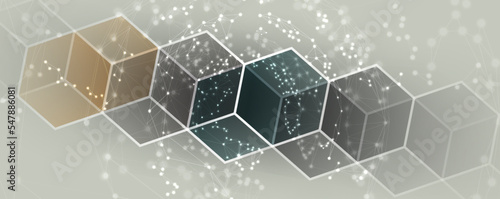 Quantum processing. Deep learning artificial intelligence. Future new technology  for business or science presentation