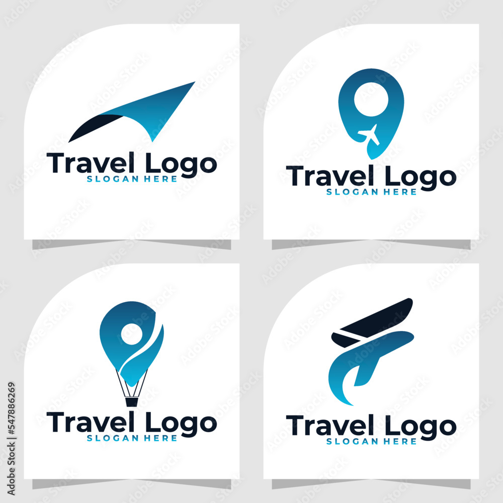 Naklejka premium set of travel logo vector design template