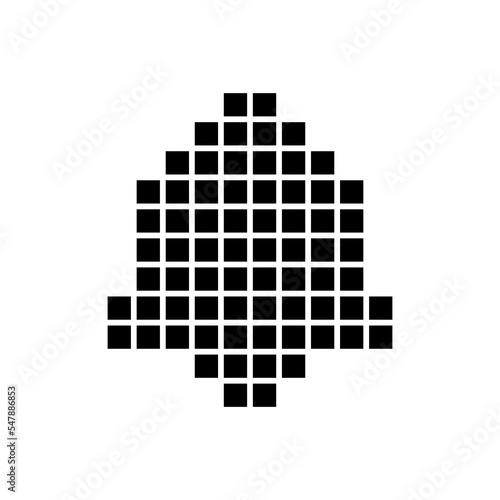 Bell symbol. Vector illustration. Simple pixel art and dot style. 